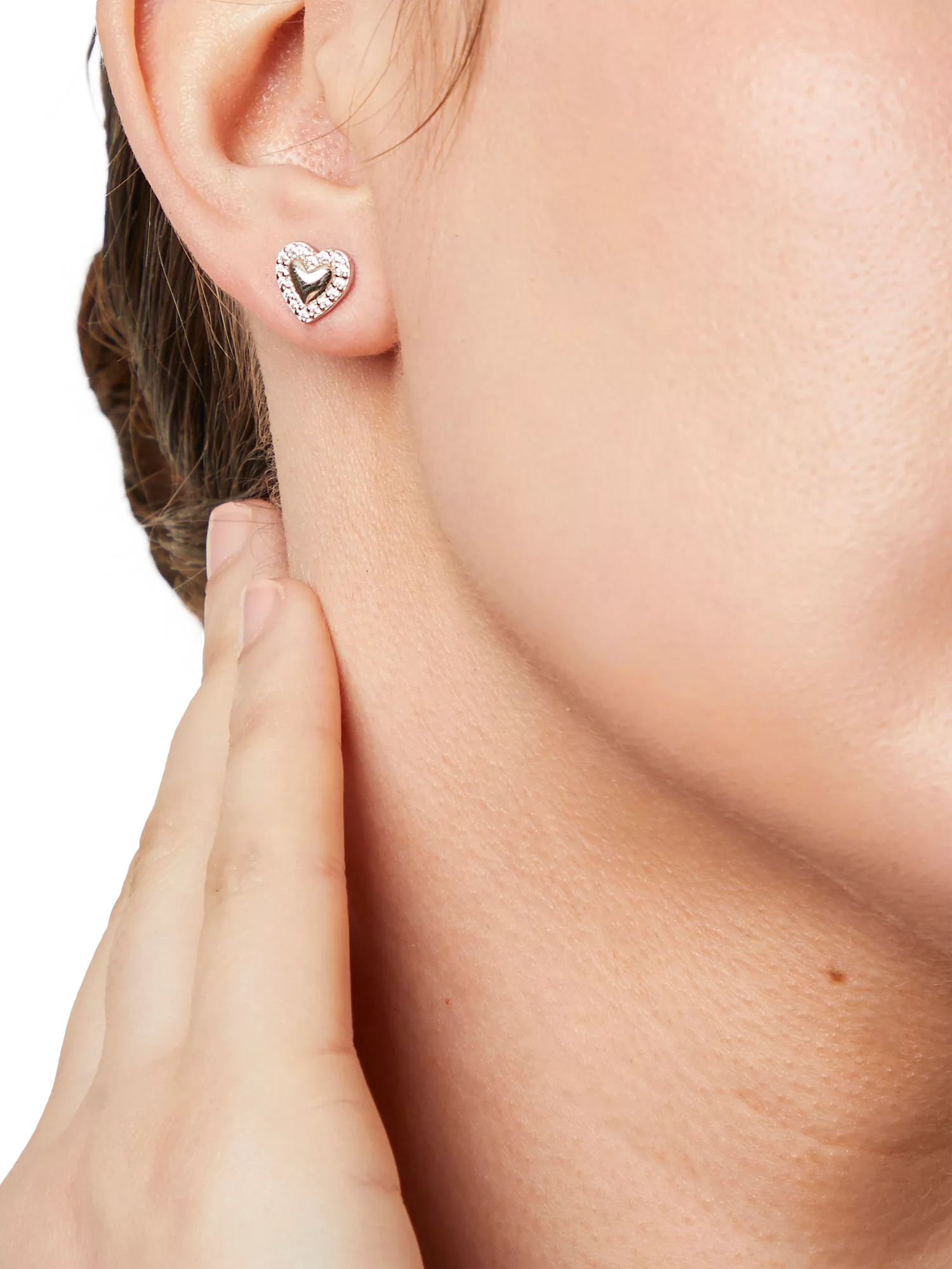 Jools by Jenny Brown heart earrings cubic zirconia, imported from the UK
