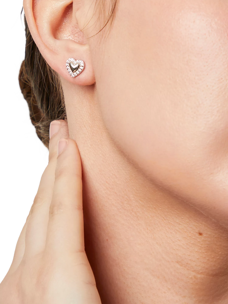 Jools by Jenny Brown heart earrings cubic zirconia, imported from the UK