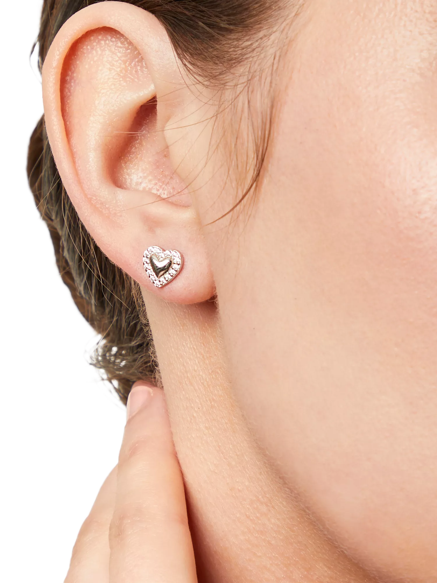 Jools by Jenny Brown heart earrings cubic zirconia, imported from the UK