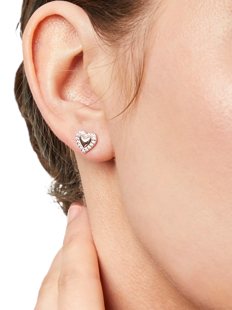 Jools by Jenny Brown heart earrings cubic zirconia, imported from the UK