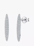 Jools by Jenny Brown silver pave cubic zirconia stem drop earrings (British brand)