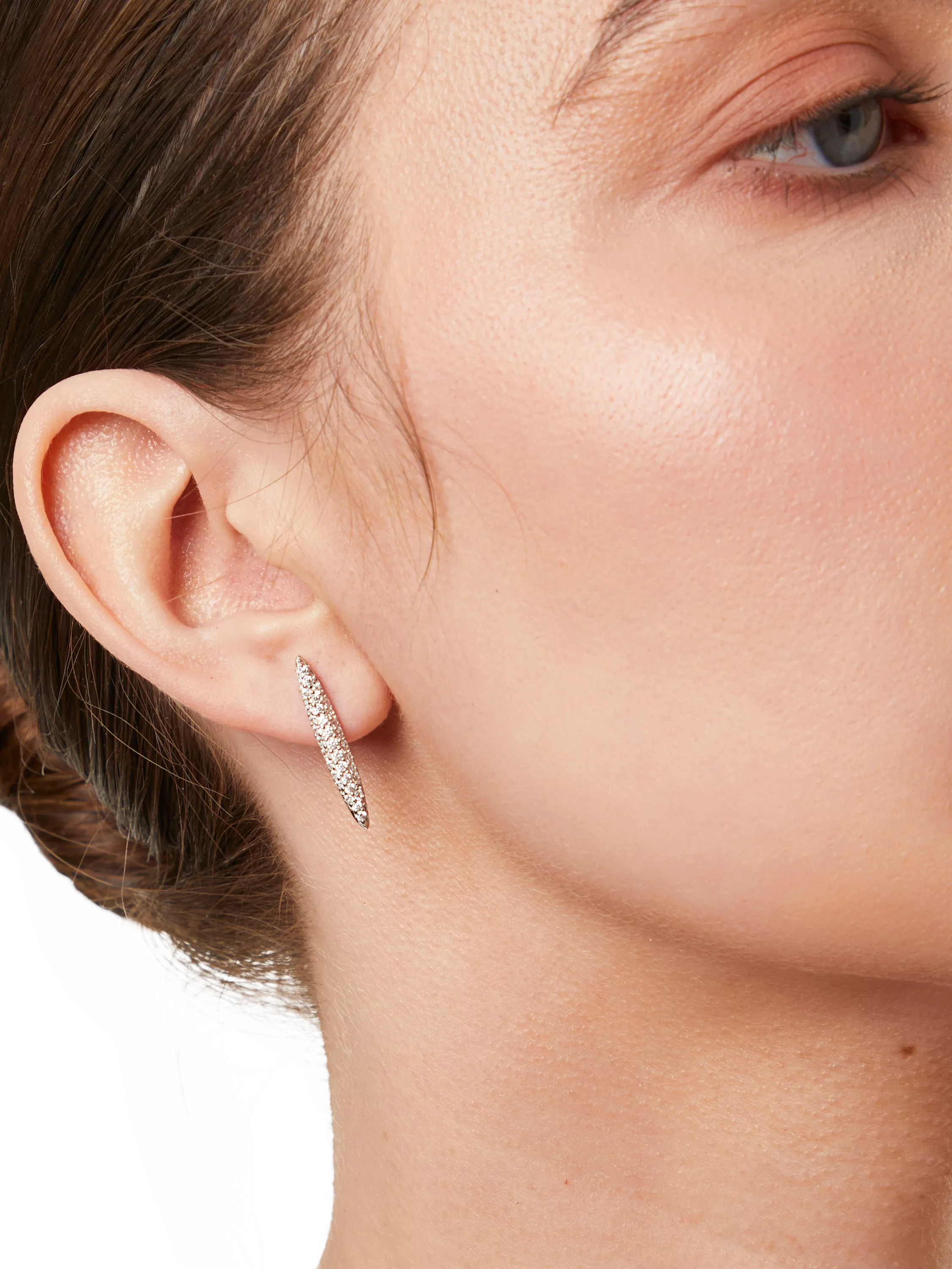 Jools by Jenny Brown silver pave cubic zirconia stem drop earrings (British brand)