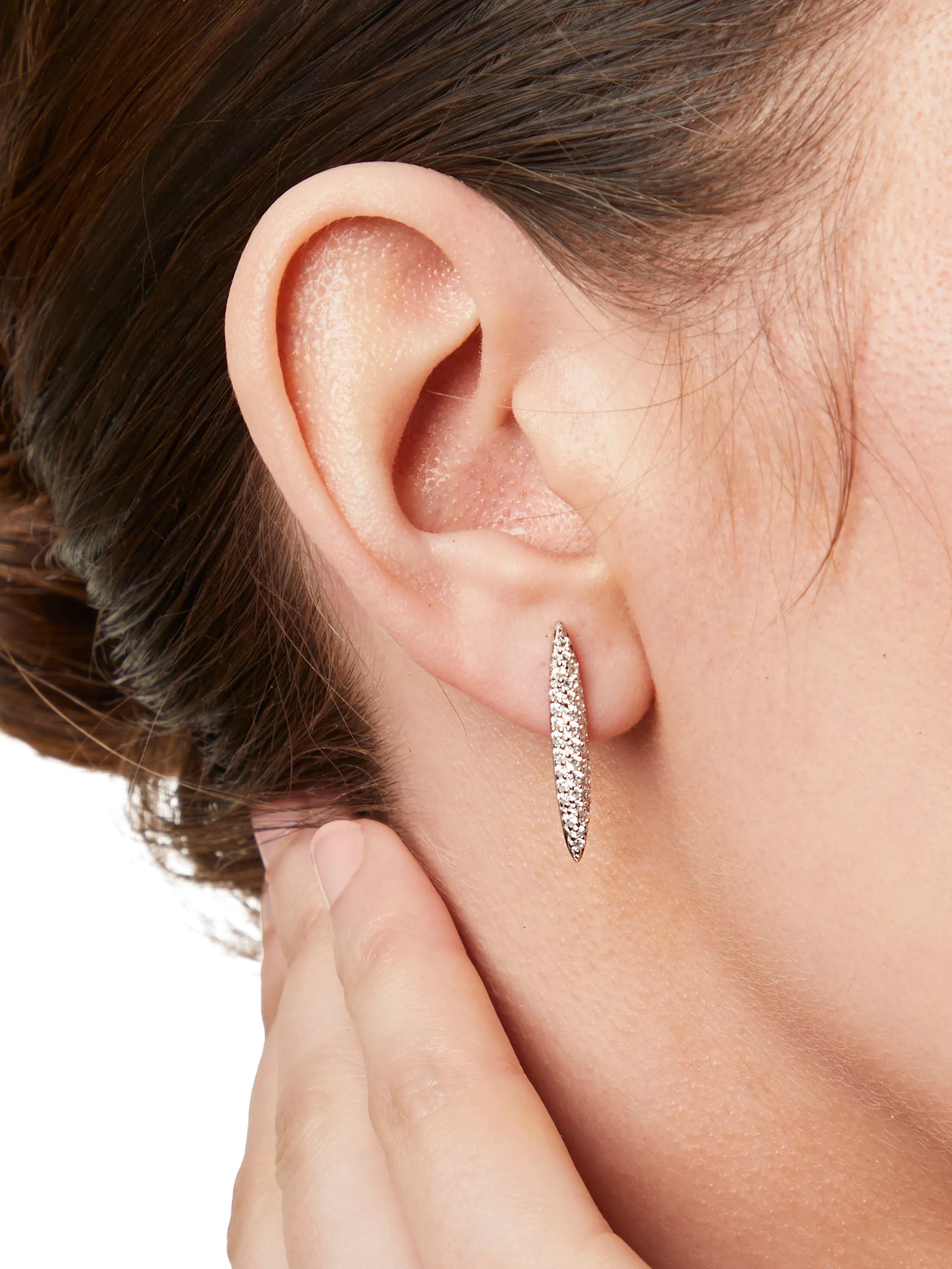 Jools by Jenny Brown silver pave cubic zirconia stem drop earrings (British brand)