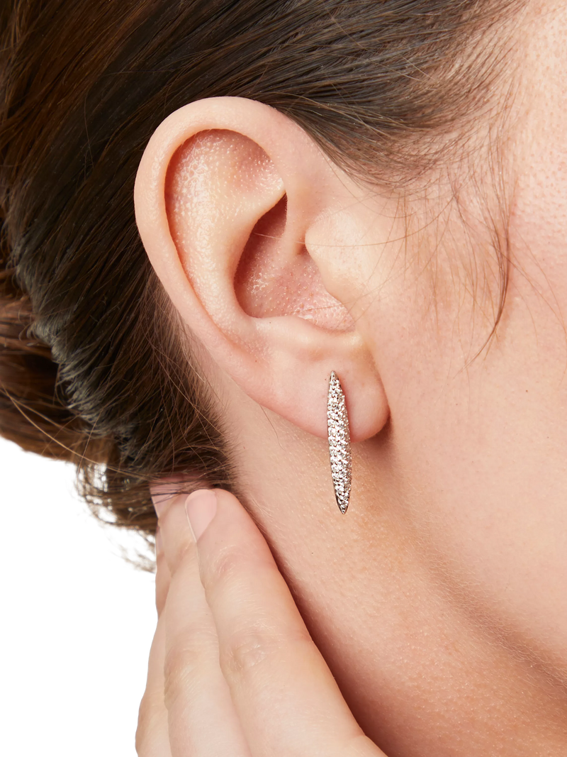 Jools by Jenny Brown silver pave cubic zirconia stem drop earrings (British brand)