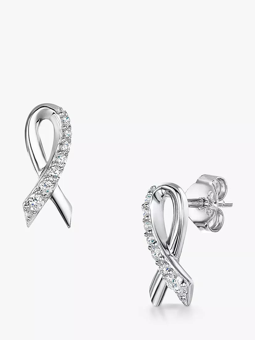 Jools by Jenny Brown cubic zirconia earrings silver, imported from the UK