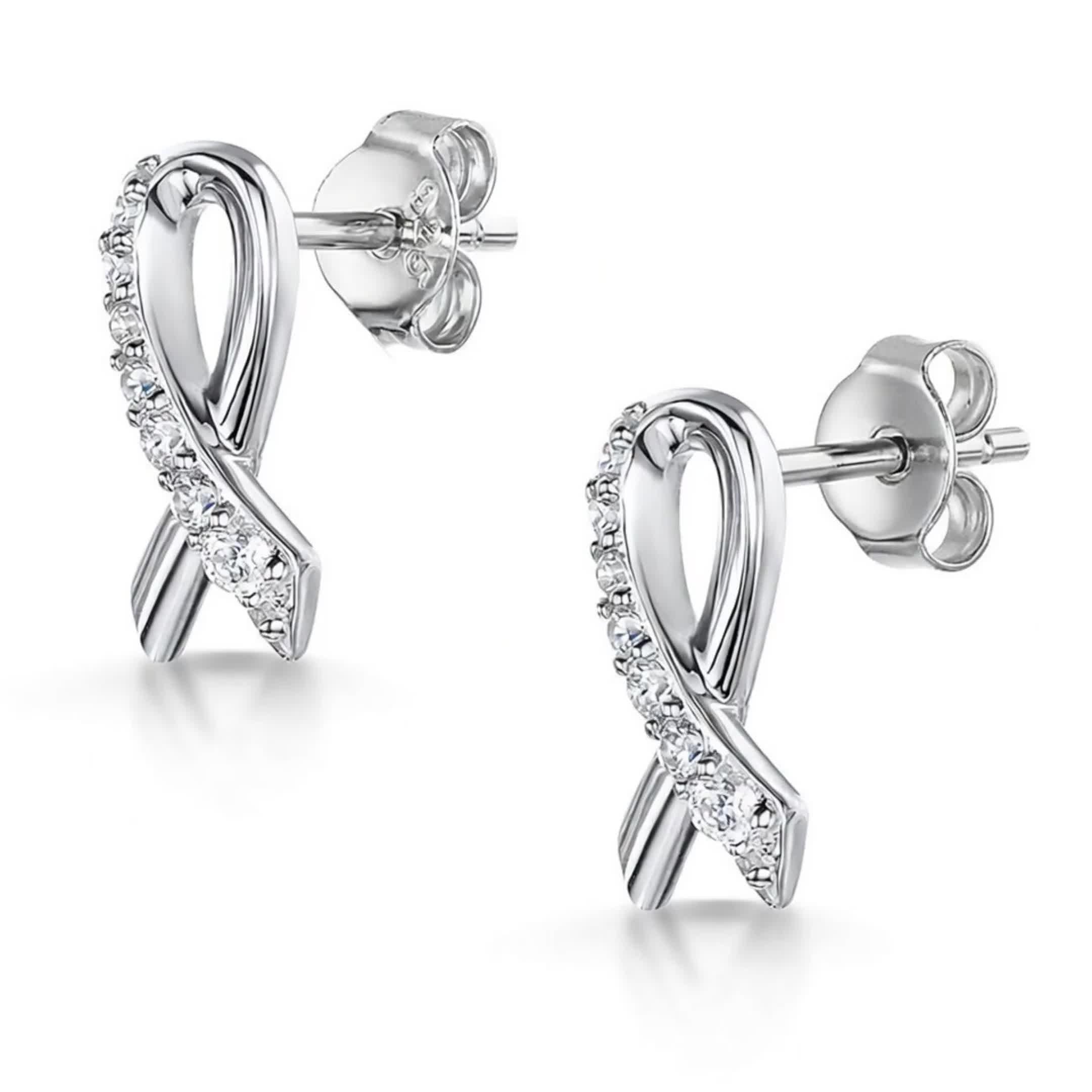 Jools by Jenny Brown cubic zirconia earrings silver, imported from the UK