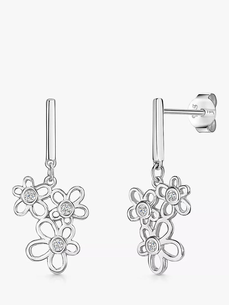Jools by Jenny Brown cubic zirconia drop earrings rose gold - British product