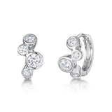 Jools by Jenny Brown cubic zirconia huggie earrings in sterling silver (British brand)