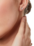 Jools cubic zirconia petal stud earrings 7.5mm, imported from the UK