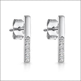 Jools by Jenny Brown small pave bar stud earrings silver, UK version