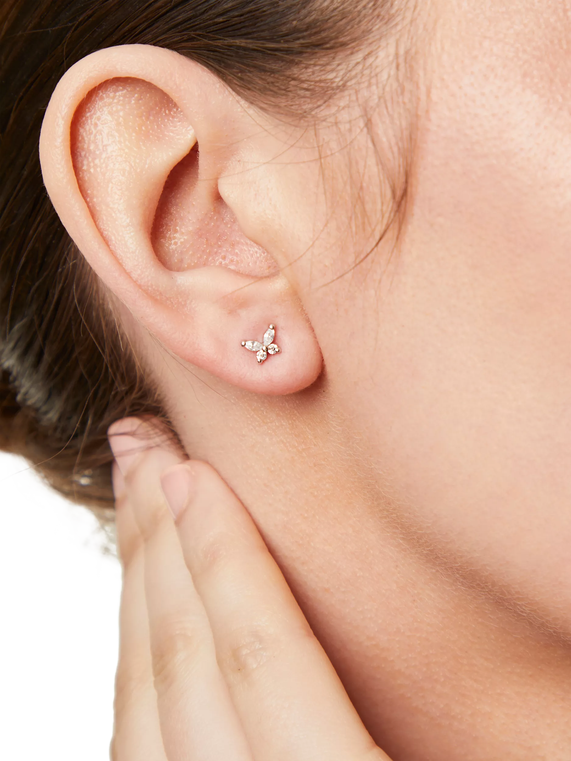 Jools by Jenny Brown cubic zirconia butterfly stud earrings, UK version
