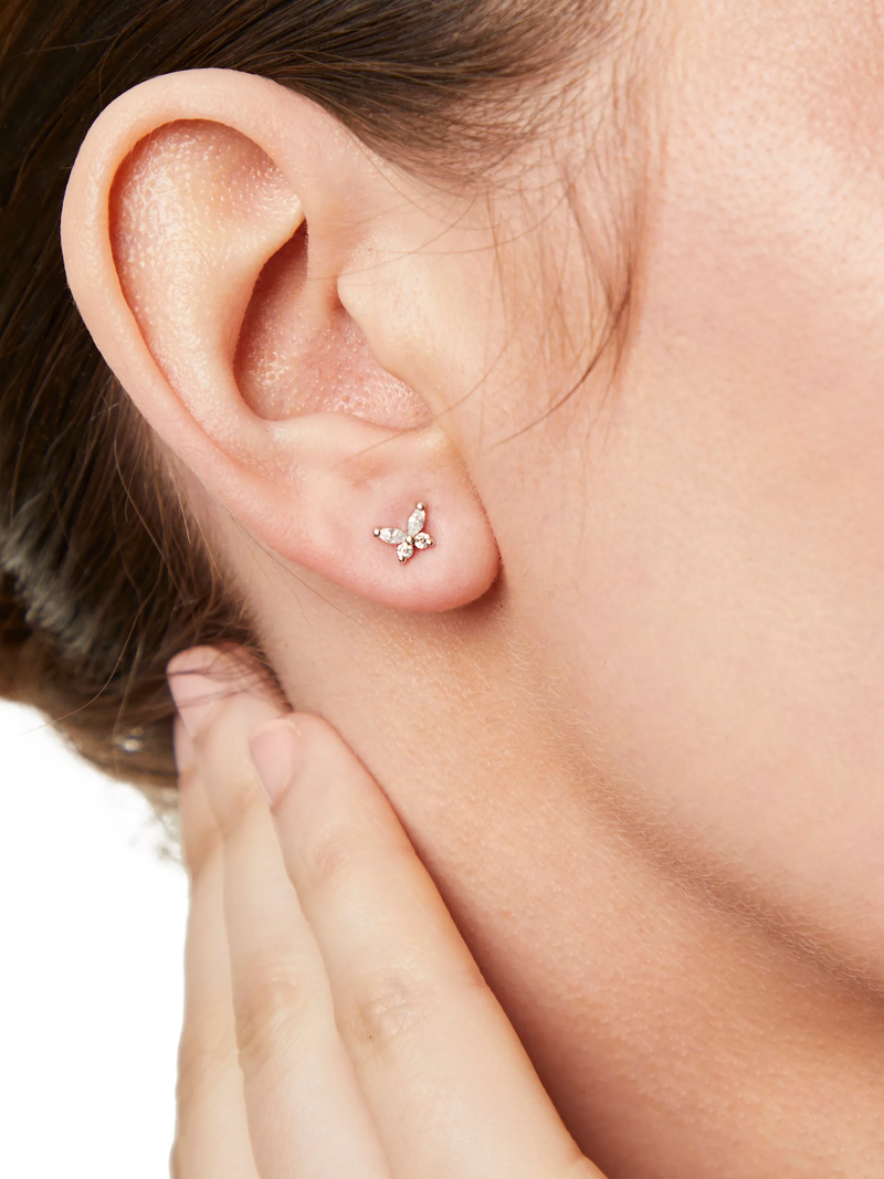 Jools by Jenny Brown cubic zirconia butterfly stud earrings, UK version