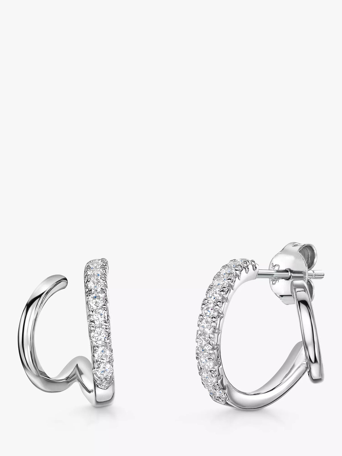 Jools by Jenny Brown twist huggie cubic zirconia earrings 1.4cm (British brand)