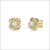 Jools cubic zirconia woven knot stud earrings 1cm (British brand)
