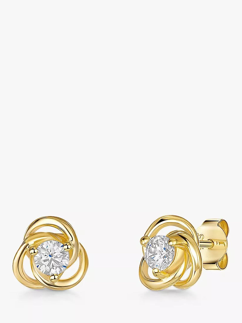 Jools by Jenny Brown Cubic Zirconia Venn Circle Stud Earrings