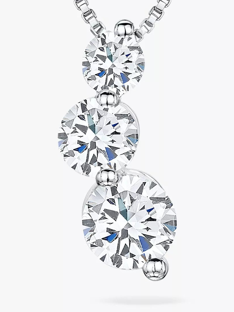 Jools by Jenny Brown cubic zirconia pendant necklace silver (British brand)
