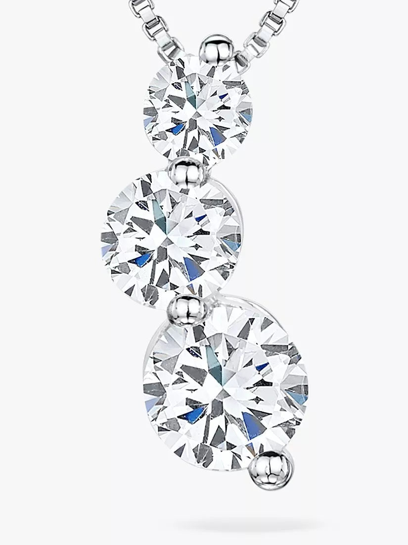 Jools by Jenny Brown cubic zirconia pendant necklace silver (British brand)
