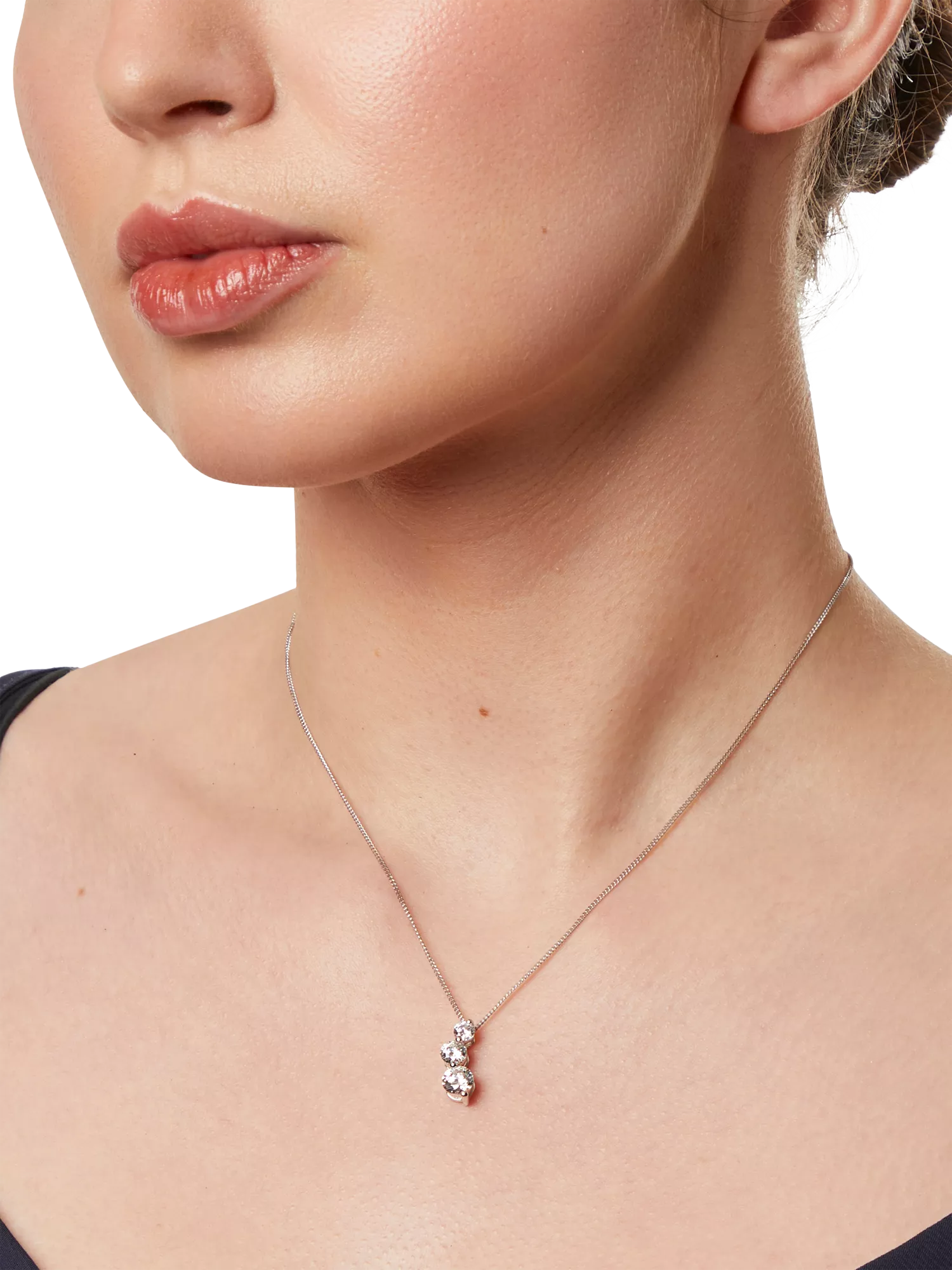Jools by Jenny Brown cubic zirconia pendant necklace silver (British brand)