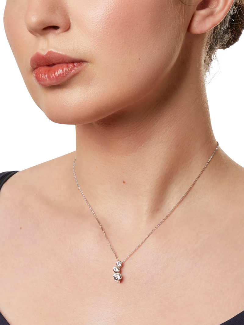 Jools by Jenny Brown cubic zirconia pendant necklace silver (British brand)
