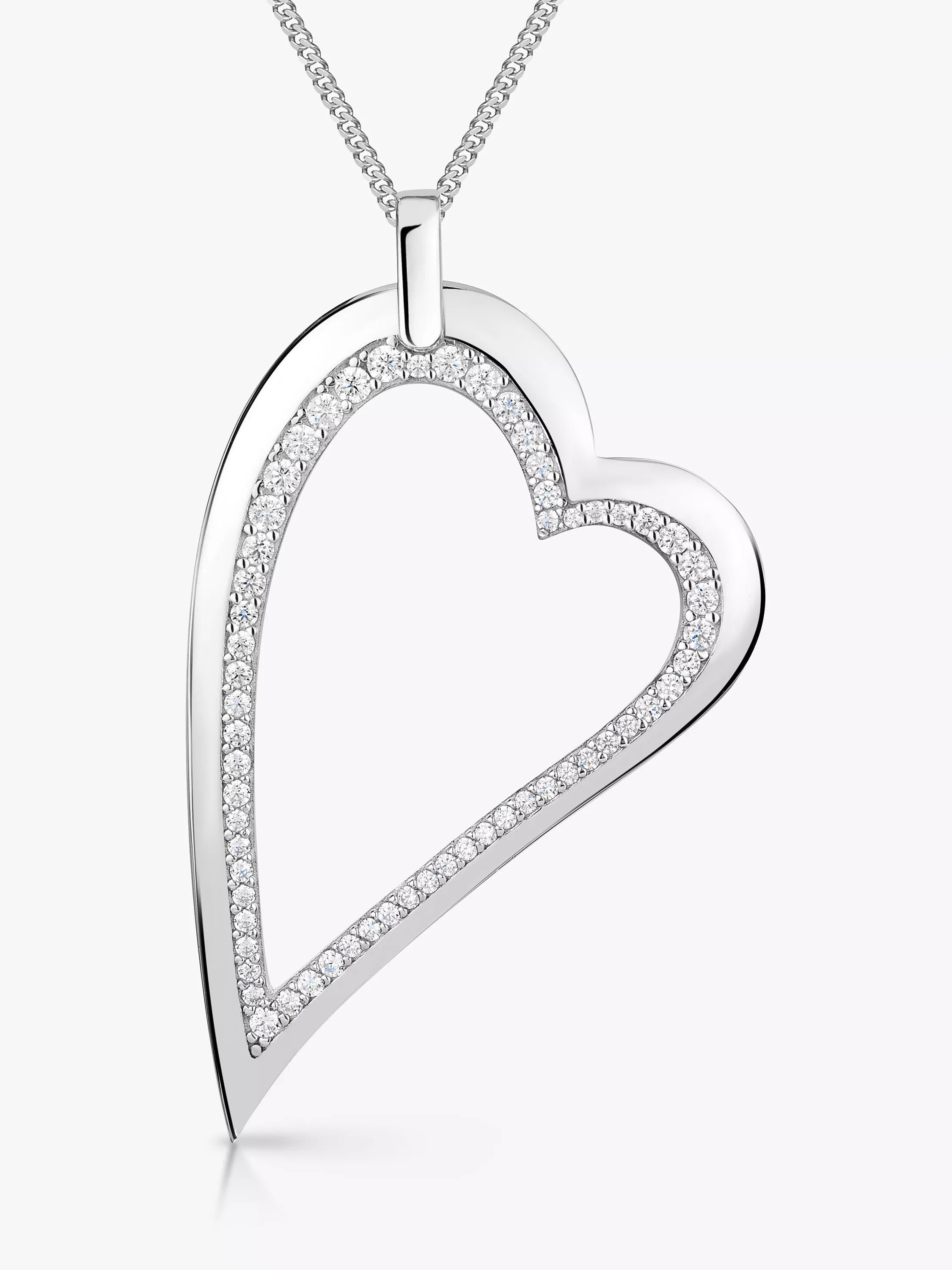 Jools by Jenny Brown heart pendant necklace with cubic zirconia (British brand)