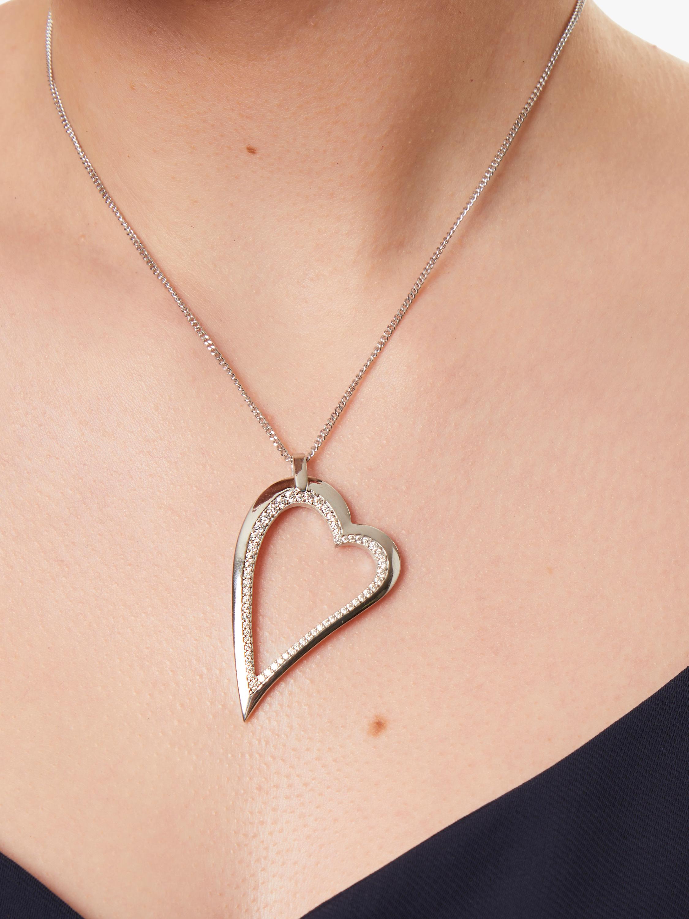 Jools by Jenny Brown heart pendant necklace with cubic zirconia (British brand)