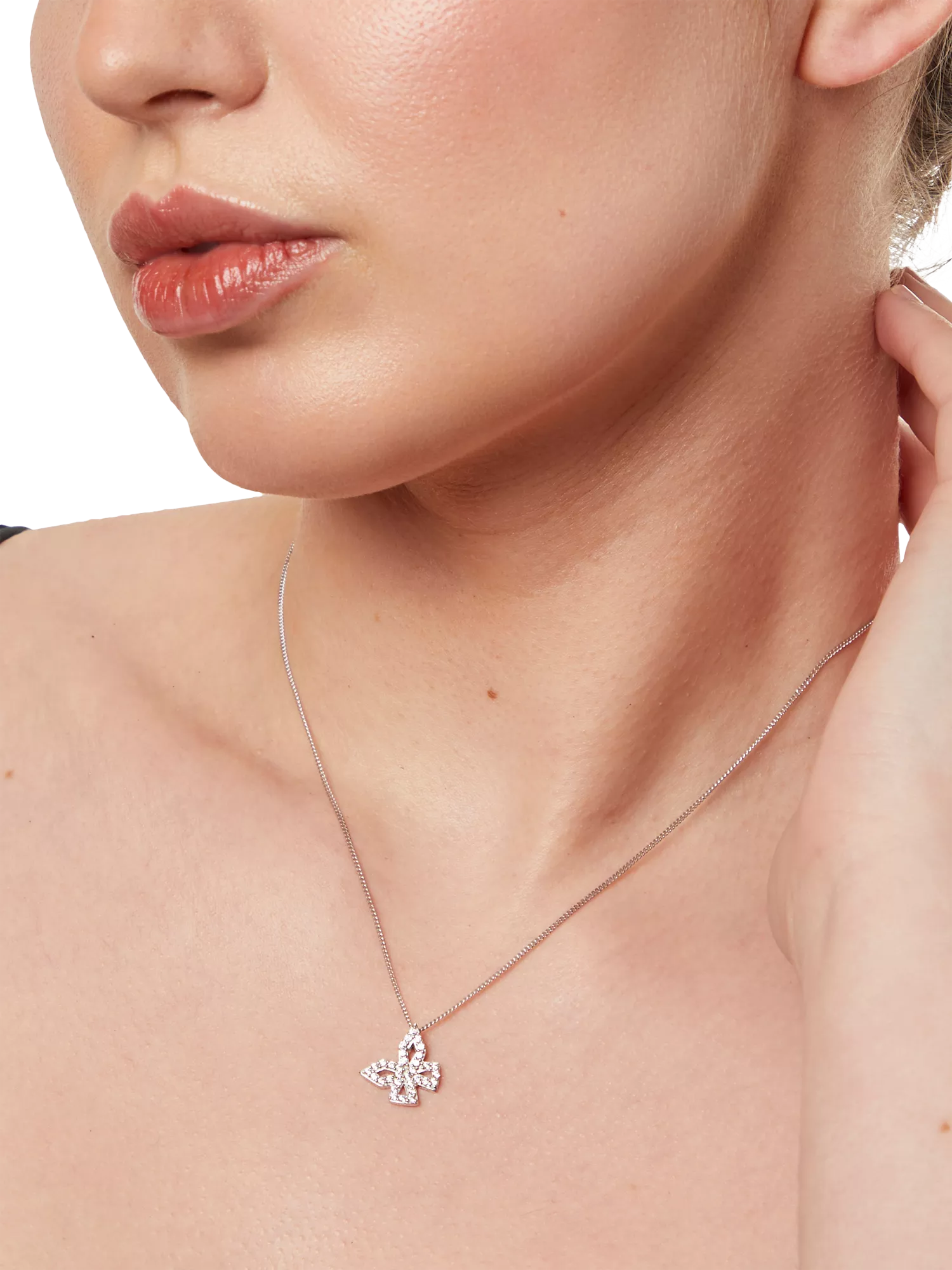 Jools by Jenny Brown butterfly pendant necklace silver, UK version