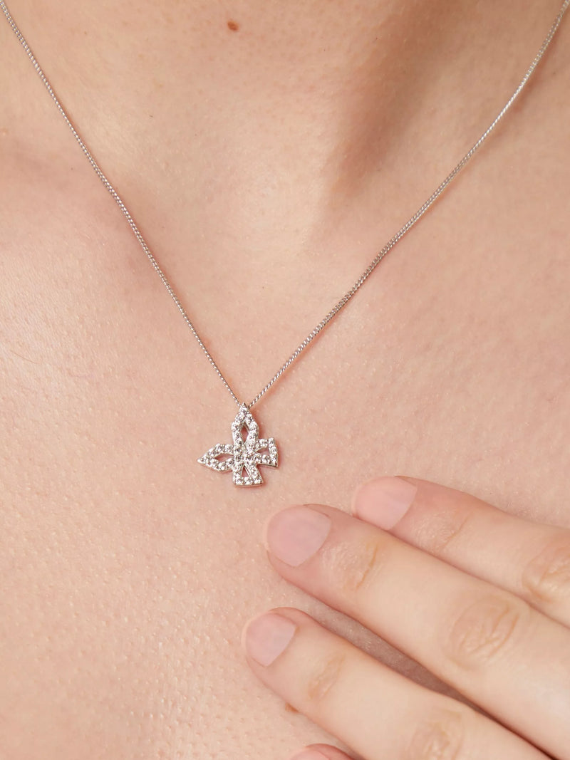 Jools by Jenny Brown butterfly pendant necklace silver, UK version