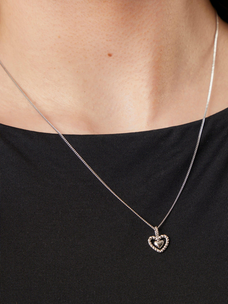 Jools by Jenny Brown woven heart pendant rhodium sterling silver (British brand)