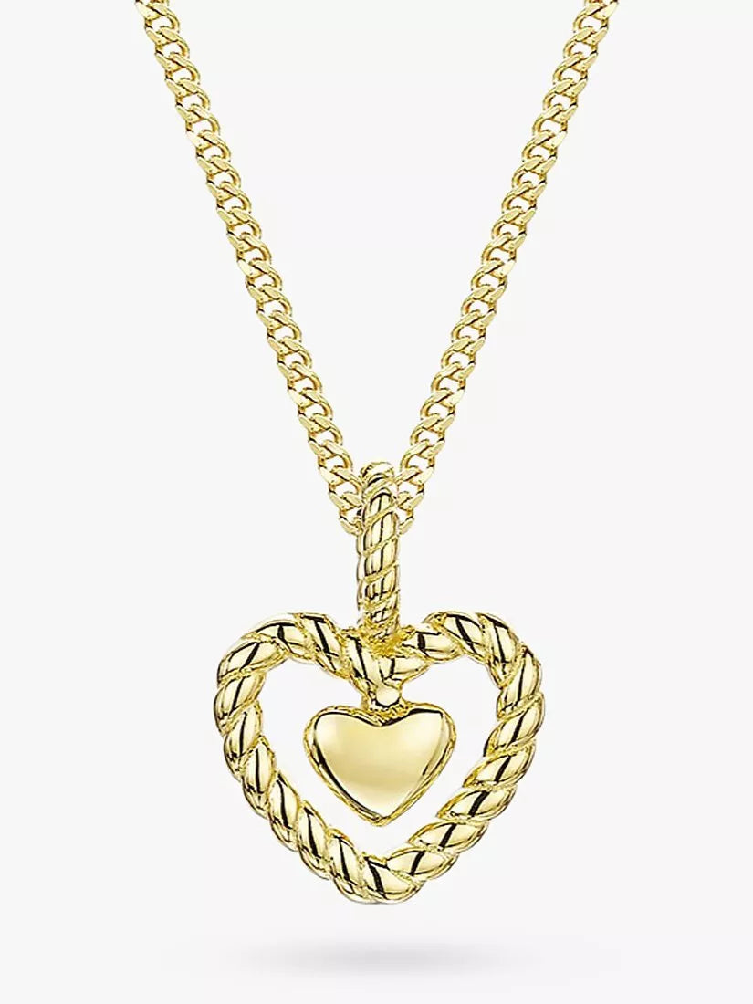 Jools by Jenny Brown Woven Heart Pendant Necklace 16-18 Inch Chain