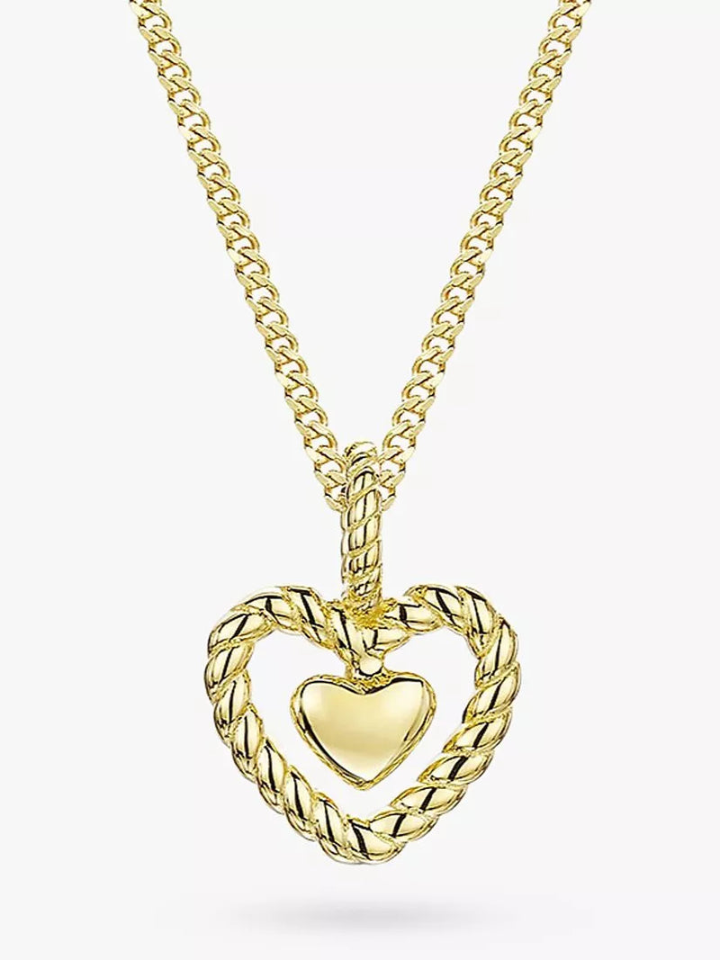 Jools by Jenny Brown Woven Heart Pendant Necklace 16-18 Inch Chain