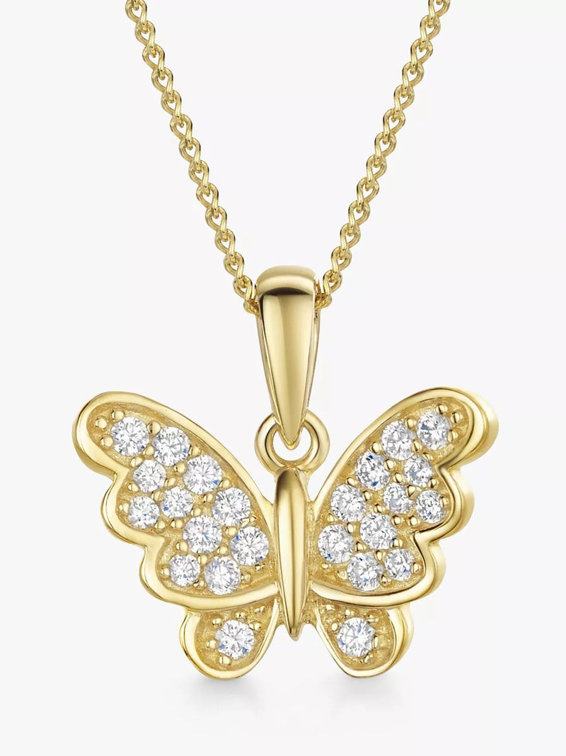 Jools by Jenny Brown Cubic Zirconia Butterfly In Flight Pendant Necklace