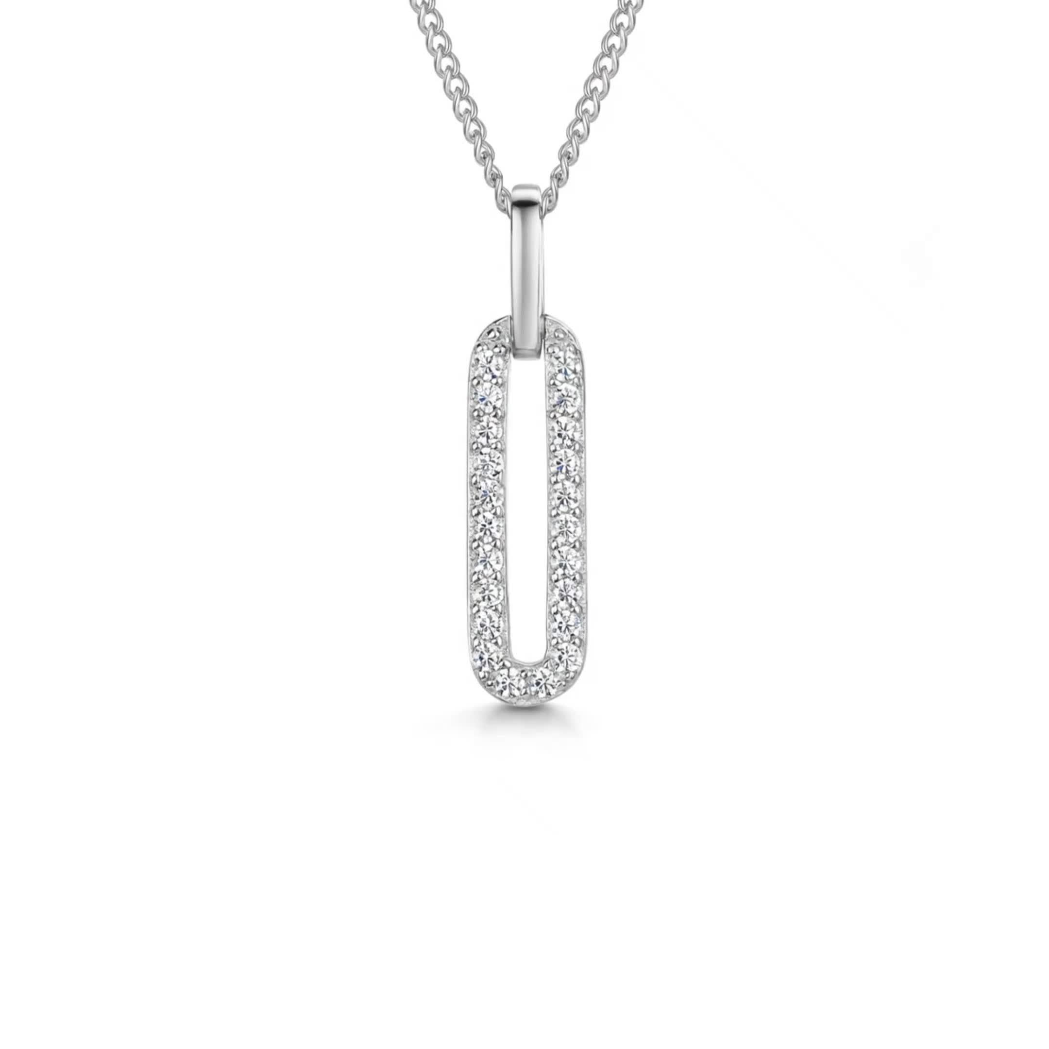Jools by Jenny Brown cubic zirconia small link pendant necklace (British brand)