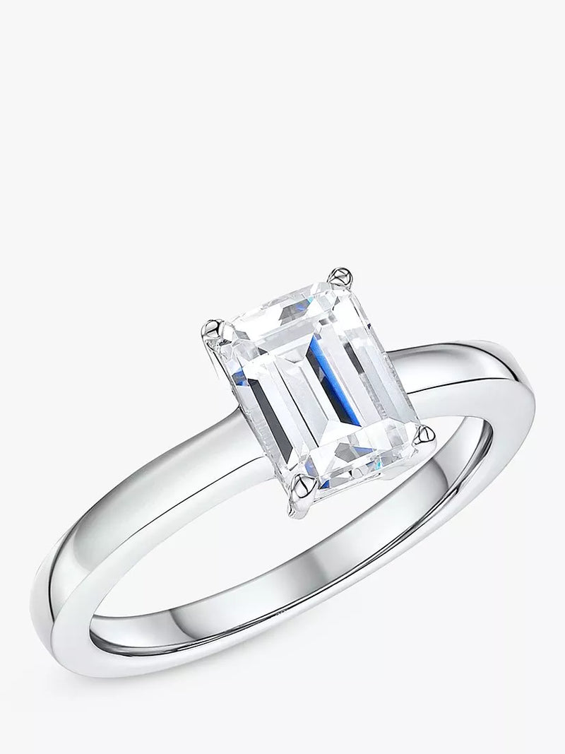 Jools by Jenny Brown Smaragdschliff Zirkonia-Ring Silber