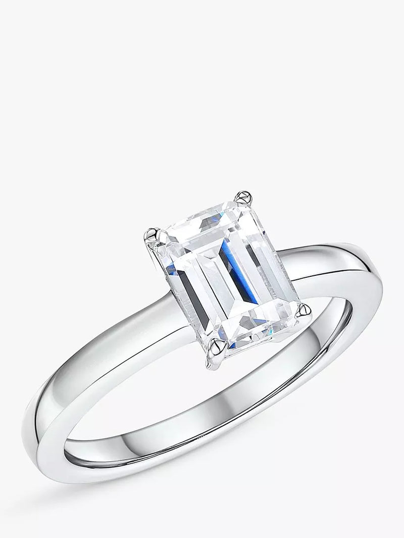 Jools by Jenny Brown Smaragdschliff Zirkonia-Ring Silber