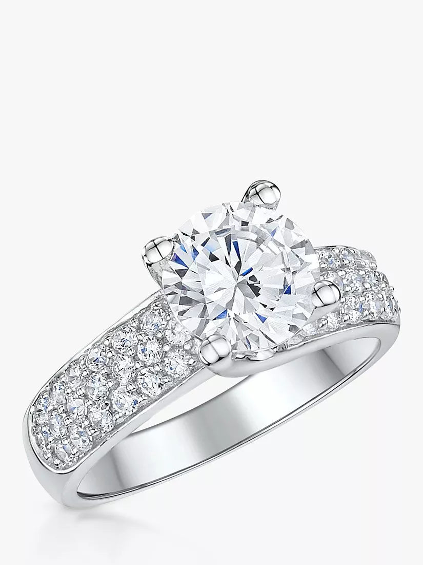 Jools by Jenny Brown 2ct Cubic Zirconia Pave Cocktail Ring, Silver