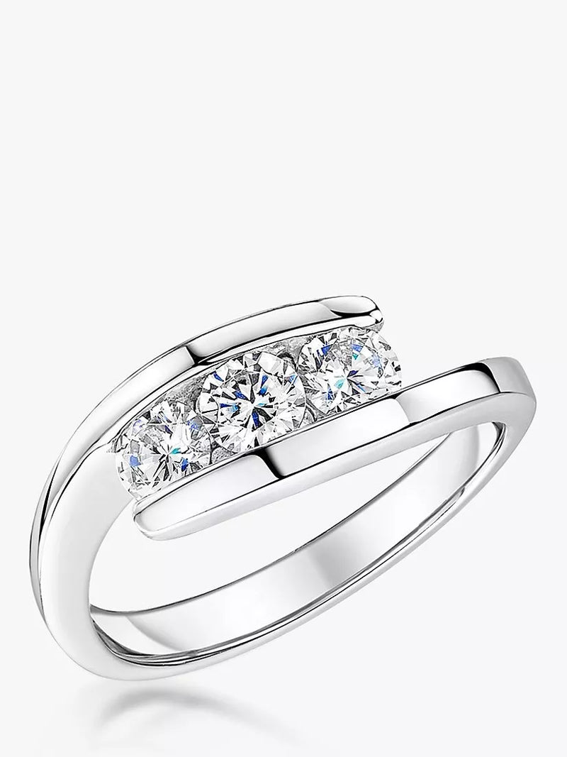 Jools by Jenny Brown silver 3 stone band ring, imported from the UK