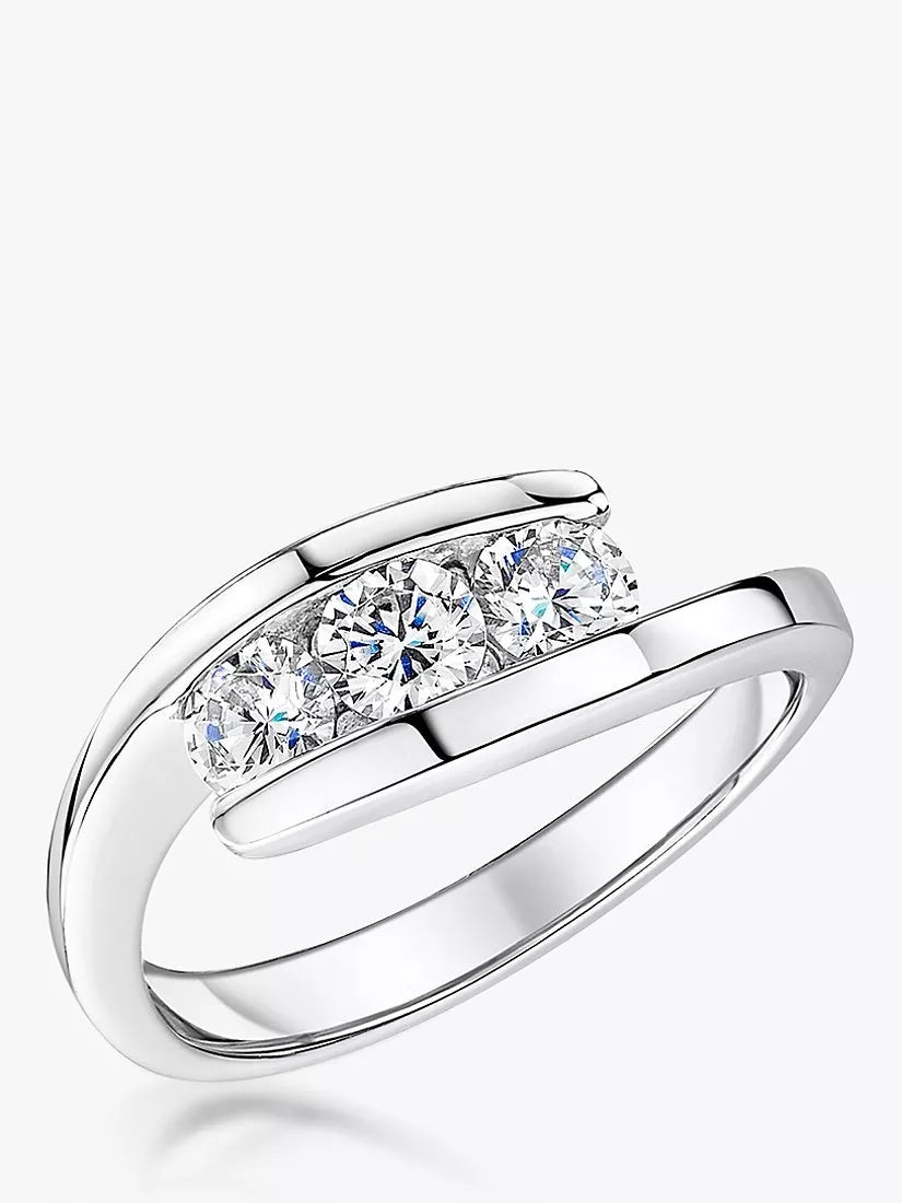 Jools by Jenny Brown silver 3 stone band ring, imported from the UK