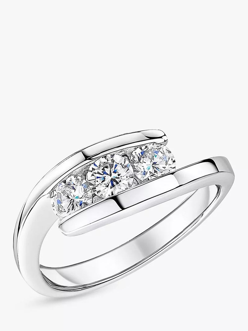 Jools by Jenny Brown 3 Stone Band Ring Silver