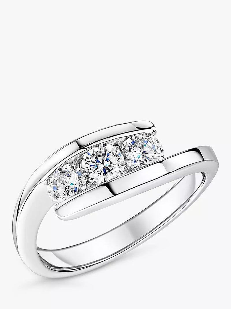 Jools by Jenny Brown 3 Stone Band Ring Silver
