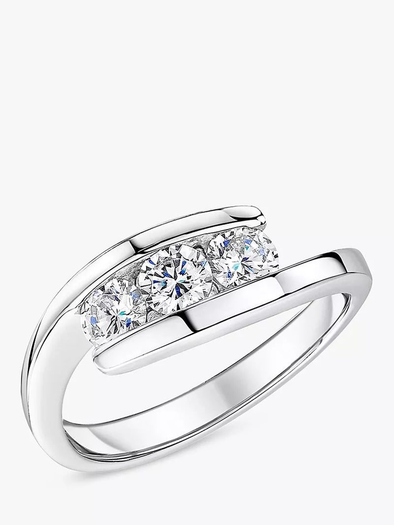 Jools by Jenny Brown 3 Stone Band Ring Silver