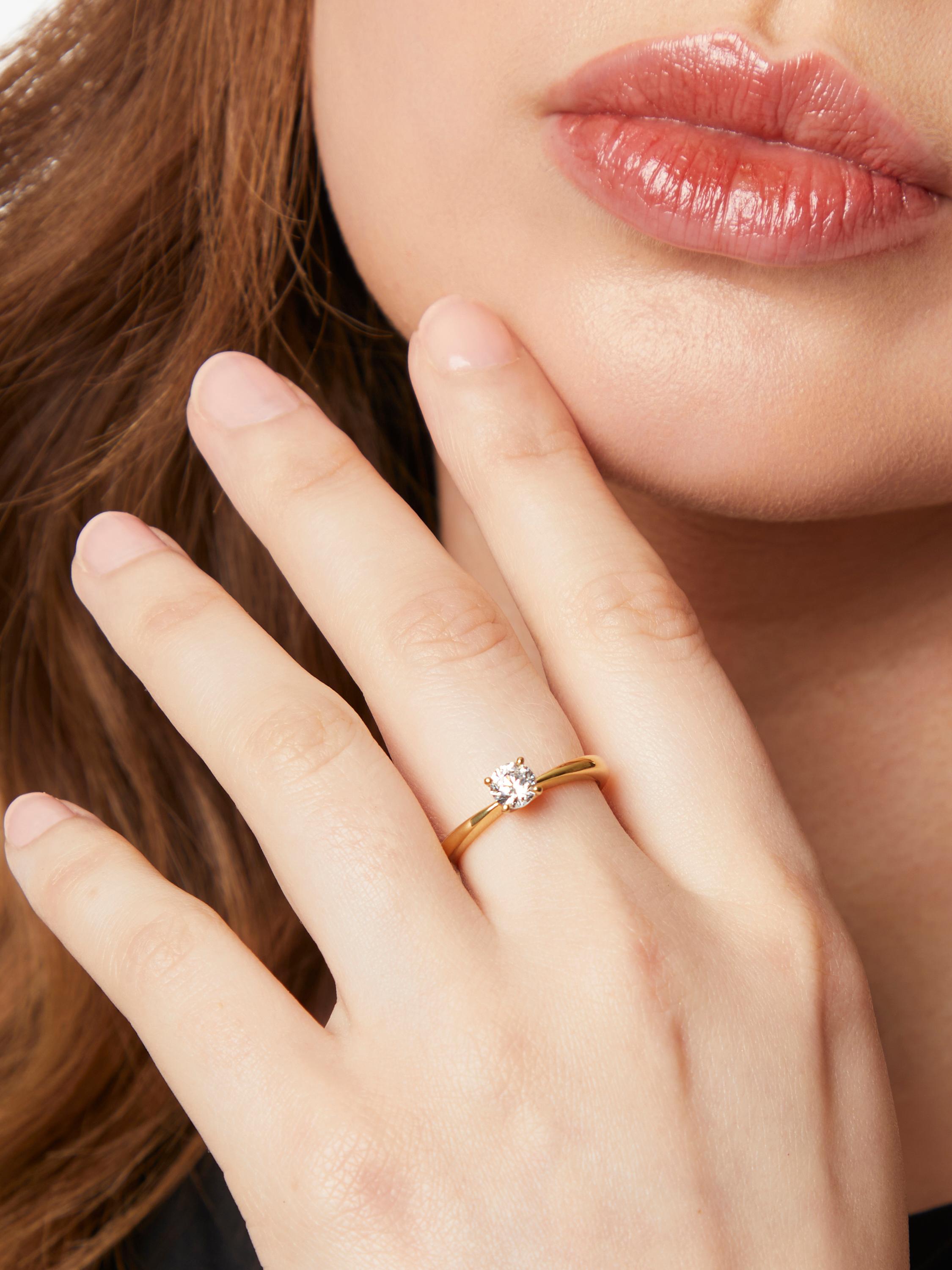 Jools by Jenny Brown solitaire cubic zirconia ring 5mm - British product