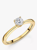Jools by Jenny Brown Solitaire Round Cut Cubic Zirconia 5mm Ring, Gold, O