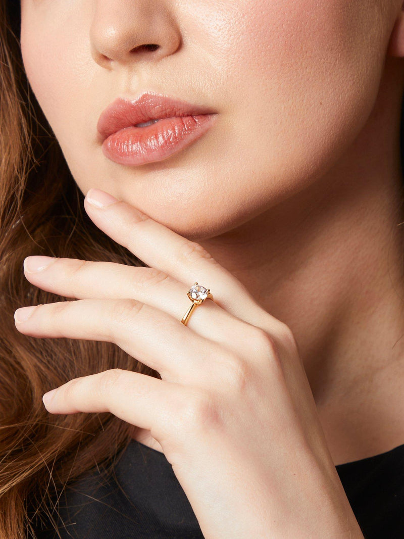 Jools solitaire ring with cubic zirconia 6.25mm, UK version