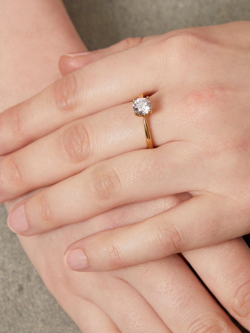 Jools solitaire ring with cubic zirconia 6.25mm, UK version