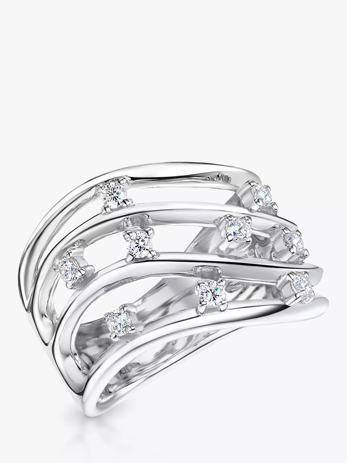 Jools by Jenny Brown four strand band ring silver - British product