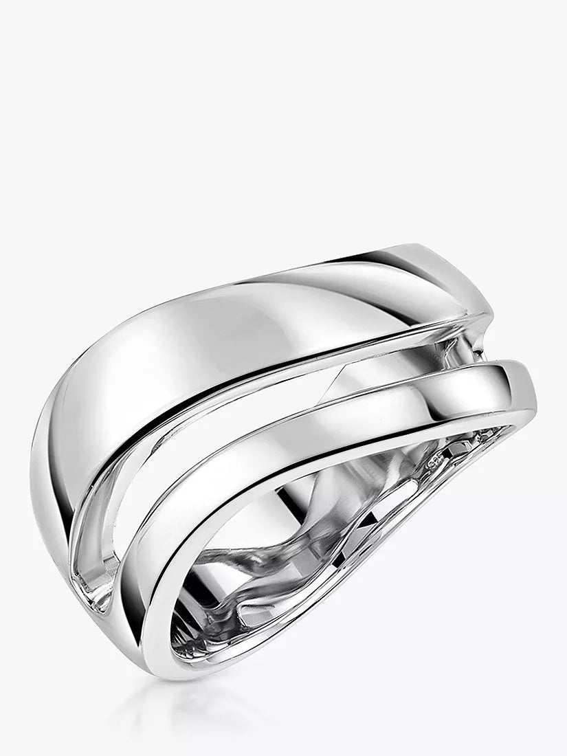 Jools by Jenny Brown double row wave ring silver (British brand)