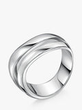 Jools by Jenny Brown double row wave ring silver (British brand)