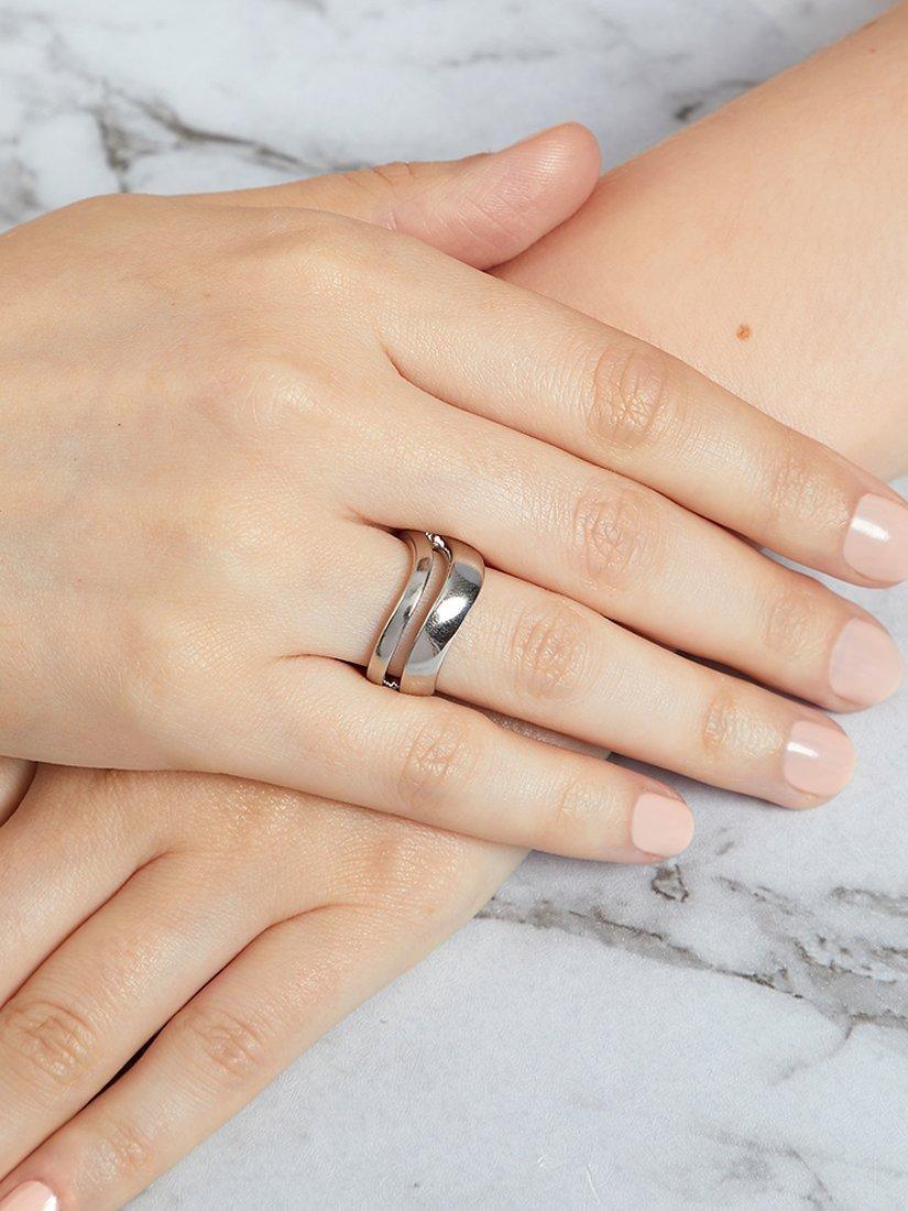 Jools by Jenny Brown double row wave ring silver (British brand)