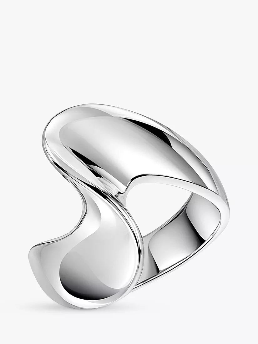 Jools by Jenny Brown Twist Band Ring Silver