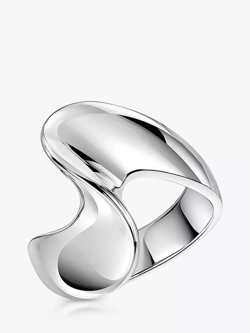 Jools by Jenny Brown Twist Band Ring Silver
